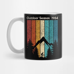 Outdoor Season 1984 Retro Cycling Outdoor Sports Retro Sunset Design Mug